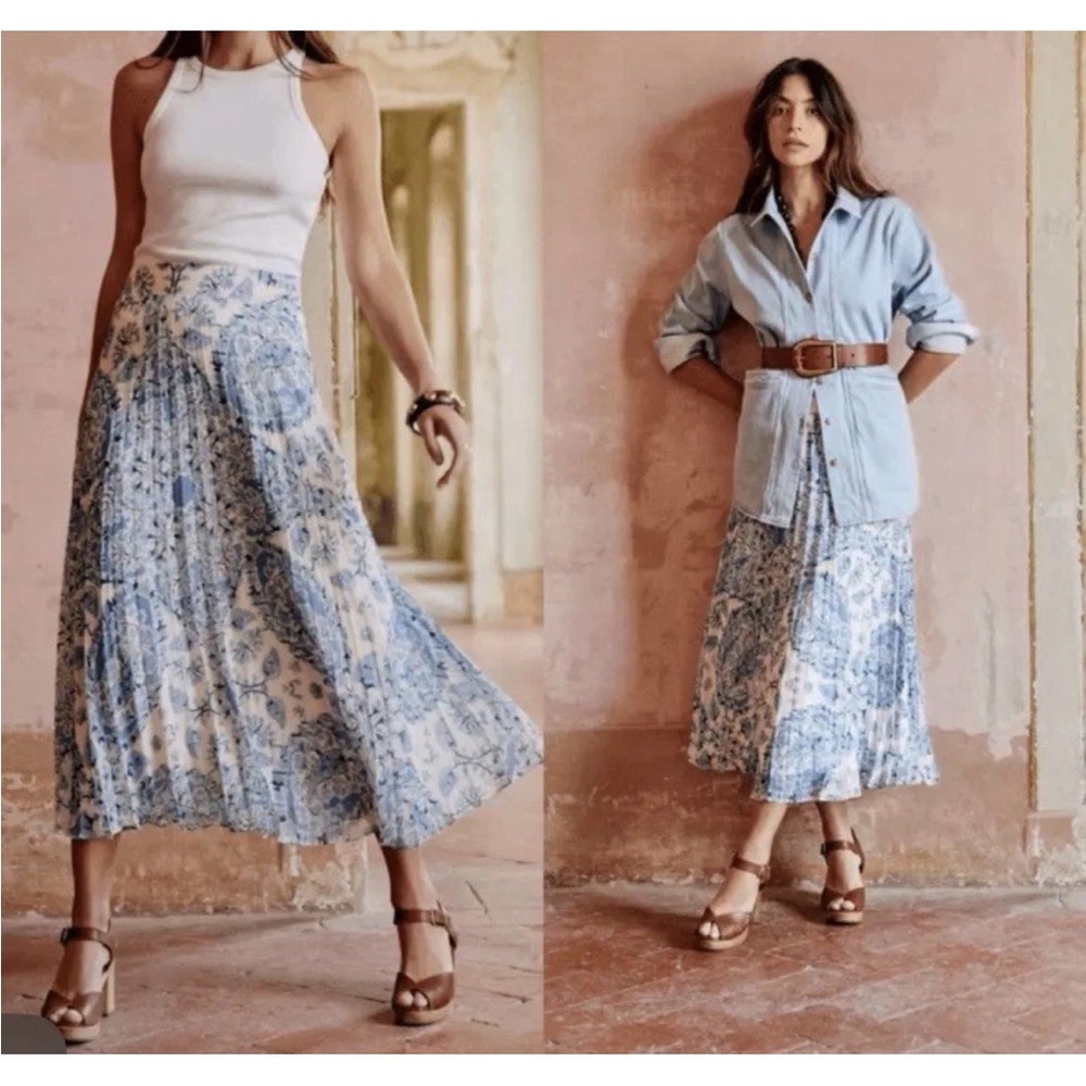 Sezane Dune Skirt Alcazar Bleu - Size 36